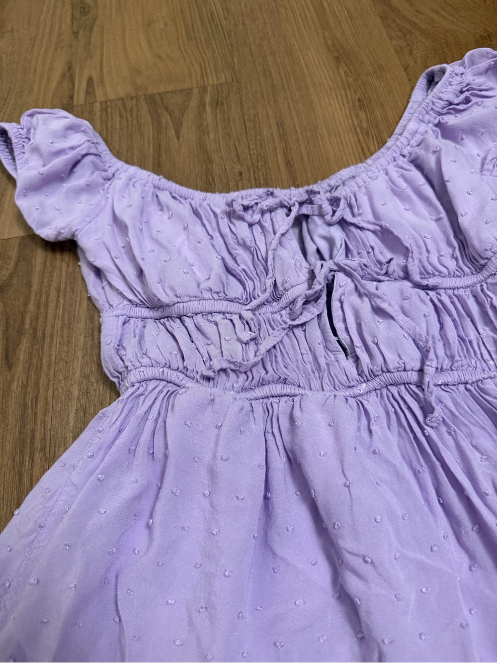Aeropostale Lavender Polka Dot Babydoll Mini Dress - Picture 5 of 10